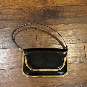 Vintage 90’s Tom Ford era Gucci Black and Gold Shoulder Bag